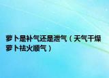 萝卜是补气还是泄气（天气干燥 萝卜祛火顺气）