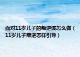 面对11岁儿子的叛逆该怎么做（11岁儿子叛逆怎样引导）