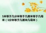 1米等于几分米等于几厘米等于几毫米（1分米等于几厘米几毫米）