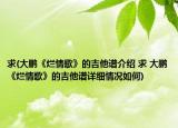 求(大鹏《烂情歌》的吉他谱介绍 求 大鹏《烂情歌》的吉他谱详细情况如何)