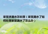 家里渗漏水怎处理（家里漏水了如何处理家里漏水了怎么办）