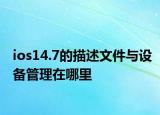 ios14.7的描述文件与设备管理在哪里