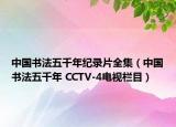 中国书法五千年纪录片全集（中国书法五千年 CCTV-4电视栏目）