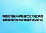 泰国男明星中你最喜欢谁介绍(泰国男明星中你最喜欢谁详细情况如何)