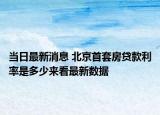 当日最新消息 北京首套房贷款利率是多少来看最新数据