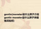 gentle(monster是什么牌子介绍 gentle monster是什么牌子详细情况如何)