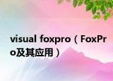 visual foxpro（FoxPro及其应用）