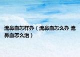 流鼻血怎样办（流鼻血怎么办 流鼻血怎么治）