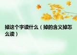 掉这个字读什么（掉的含义掉怎么读）