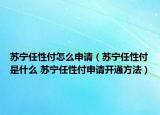 苏宁任性付怎么申请（苏宁任性付是什么 苏宁任性付申请开通方法）