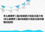 怎么查看梦三国2张昭的介绍及出装介绍(怎么查看梦三国2张昭的介绍及出装详细情况如何)