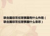 联合国非常任理事国有什么作用（联合国非常任理事国什么意思）