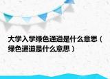 大学入学绿色通道是什么意思（绿色通道是什么意思）
