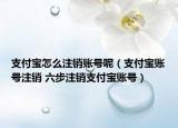 支付宝怎么注销账号呢（支付宝账号注销 六步注销支付宝账号）
