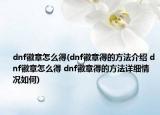 dnf徽章怎么得(dnf徽章得的方法介绍 dnf徽章怎么得 dnf徽章得的方法详细情况如何)
