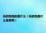 标的物指的是什么（标的物是什么意思啊）