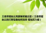 王者荣耀赵云高额爆发输出装（王者荣耀赵云的打野装备如何选择 增加武力值）
