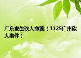 广东发生砍人命案（1125广州砍人事件）