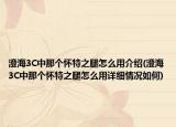 澄海3C中那个怀特之腿怎么用介绍(澄海3C中那个怀特之腿怎么用详细情况如何)