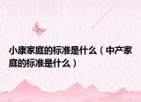 小康家庭的标准是什么（中产家庭的标准是什么）