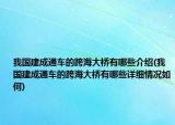 我国建成通车的跨海大桥有哪些介绍(我国建成通车的跨海大桥有哪些详细情况如何)