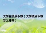 大学生绩点不够（大学绩点不够怎么补救）