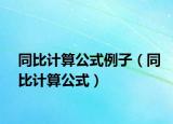 同比计算公式例子（同比计算公式）