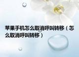 苹果手机怎么取消呼叫转移（怎么取消呼叫转移）