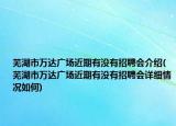 芜湖市万达广场近期有没有招聘会介绍(芜湖市万达广场近期有没有招聘会详细情况如何)