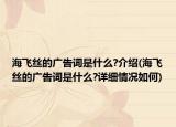 海飞丝的广告词是什么?介绍(海飞丝的广告词是什么?详细情况如何)