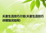 夫妻生活技巧介绍(夫妻生活技巧详细情况如何)