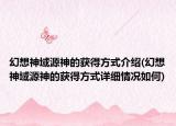 幻想神域源神的获得方式介绍(幻想神域源神的获得方式详细情况如何)