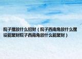 院子摆放什么招财（院子西南角放什么摆设能聚财院子西南角放什么能聚财）