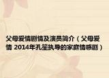 父母爱情剧情及演员简介（父母爱情 2014年孔笙执导的家庭情感剧）