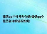 情侣qq个性签名介绍(情侣qq个性签名详细情况如何)