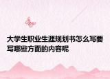 大学生职业生涯规划书怎么写要写哪些方面的内容呢