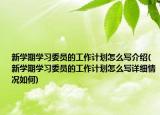 新学期学习委员的工作计划怎么写介绍(新学期学习委员的工作计划怎么写详细情况如何)