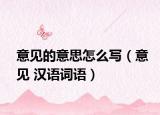 意见的意思怎么写（意见 汉语词语）