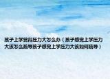 孩子上学觉得压力大怎么办（孩子感觉上学压力大该怎么疏导孩子感觉上学压力大该如何疏导）