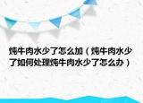 炖牛肉水少了怎么加（炖牛肉水少了如何处理炖牛肉水少了怎么办）