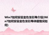 Win7如何安装变色龙引导介绍(Win7如何安装变色龙引导详细情况如何)