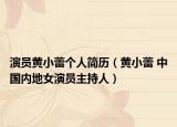 演员黄小蕾个人简历（黄小蕾 中国内地女演员主持人）
