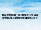 湖南电视台在网上怎么能收看?介绍(湖南电视台在网上怎么能收看?详细情况如何)