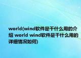 world(wind软件是干什么用的介绍 world wind软件是干什么用的详细情况如何)