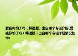 爱我你怕了吗（韩语版）出自哪个专辑介绍(爱我你怕了吗（韩语版）出自哪个专辑详细情况如何)