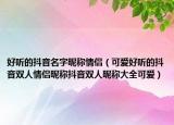 好听的抖音名字昵称情侣（可爱好听的抖音双人情侣昵称抖音双人昵称大全可爱）