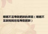 睡眠不足导致肥胖的原因（睡眠不足新妈妈容易导致肥胖）