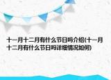 十一月十二月有什么节日吗介绍(十一月十二月有什么节日吗详细情况如何)