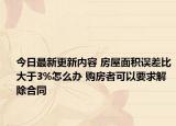 今日最新更新内容 房屋面积误差比大于3%怎么办 购房者可以要求解除合同