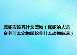 属蛇应该养什么宠物（属蛇的人适合养什么宠物属蛇养什么动物转运）